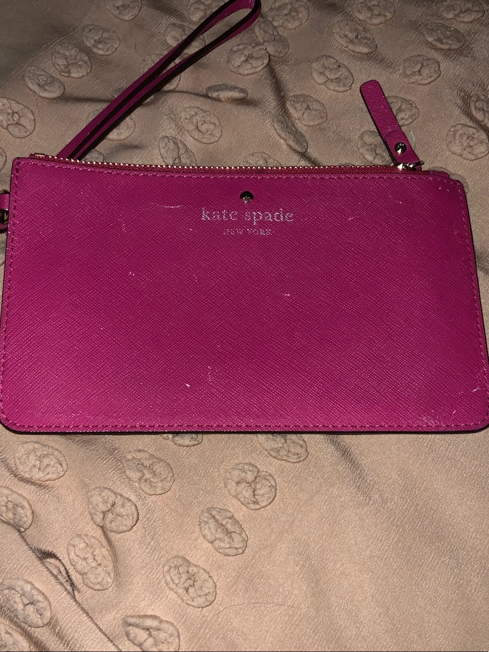 kate spade Hot Pink Saffiano Wristlet